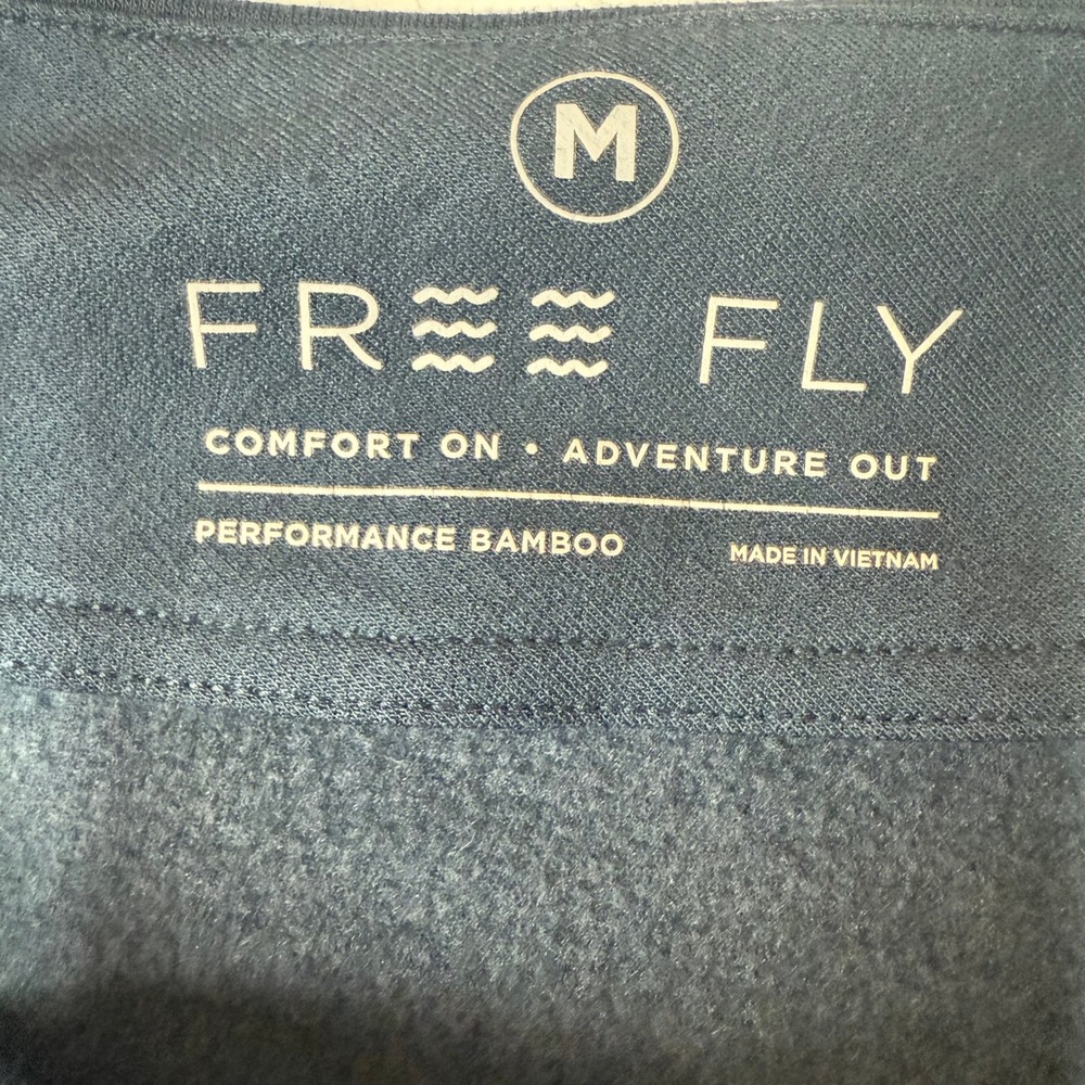 Free Fly Sweatshirt Womens Medium Blue Mock Neck Bamboo Thermal‎ Fleece Top - Picture 5 of 10